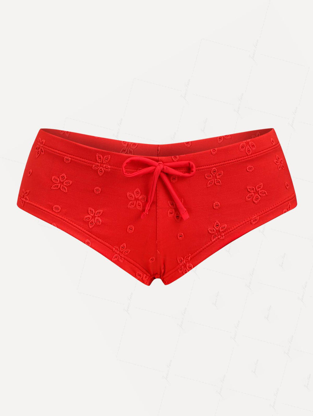 Green Recycled Fabric Triangular Grid Pattern Cheeky Boyshorts Bikini Set