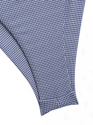 Janexswim Vintage Gingham Bowknot Tie Side Brazilian Bikini Bottom