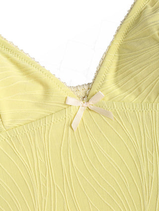 Janexswim Textured Lace Bowknot Bikini Tankini Top