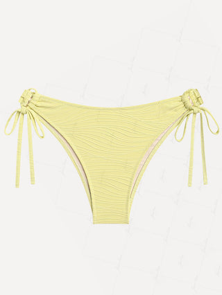 Janexswim Textured Tied Side Full Coverage Bikini Bottom