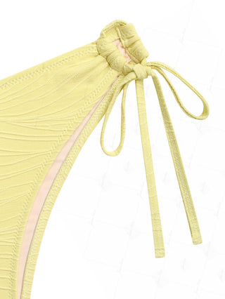 Janexswim Textured Tied Side Full Coverage Bikini Bottom