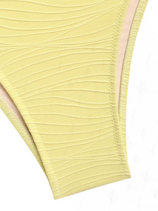 Janexswim Textured Tied Side Full Coverage Bikini Bottom