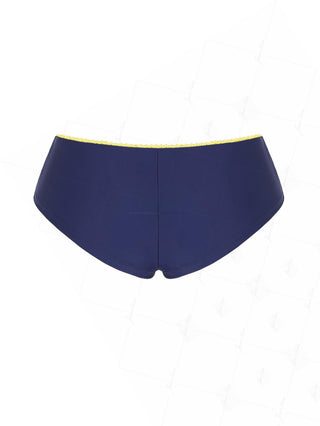 Deep Blue Lace Bowknot Low Rise Bikini Bottom Cheeky Swim Boyshorts