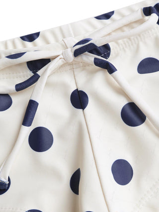 Crystal Cream Vintage Polka Dot Reversible Halter Triangle Bikini Set