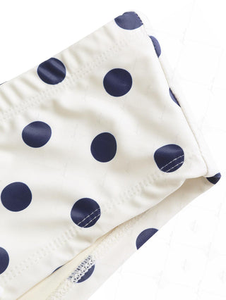 Crystal Cream Vintage Polka Dot Reversible Halter Triangle Bikini Set