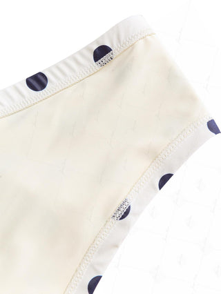 Crystal Cream Vintage Polka Dot Reversible Halter Triangle Bikini Set