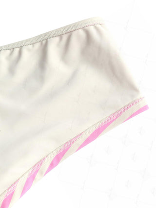 Light Pink Striped Fold-over Swim Bottom Bikini Boyshorts