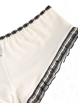 Black Knit Striped Ribbed Peplum Swim Bottom Bikini Boyshorts