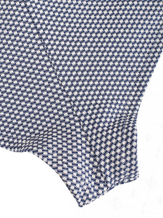 Deep Blue Polka Dot Print Lace Up Bikini Bottom Cheeky Swim Boyshorts