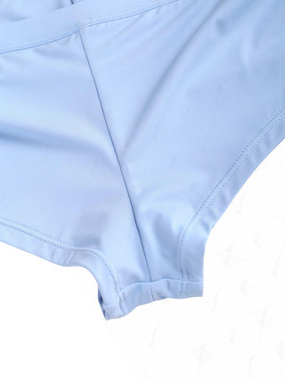 Powder Blue Solid Color Cinched Side Bikini Bottom Cheeky Swim Boyshorts