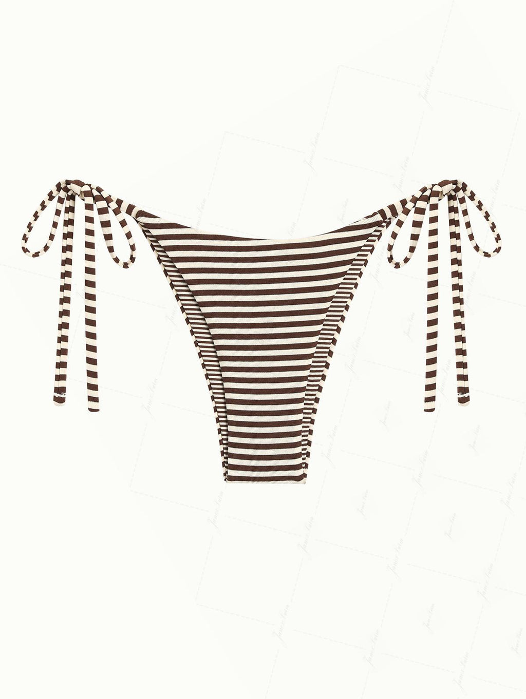 Brown Knit Striped Reversible Tie Side String Bikini Bottom – Janexswim