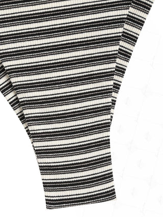 Black Striped Ribbed Triangle Push Up Top & Cheeky Brazilian Bottom Bikini Set