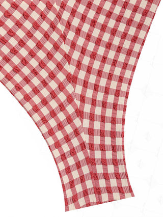 Pomegranate Red Gingham Triangle Top & Cheeky Brazilian Bottom Bikini Set
