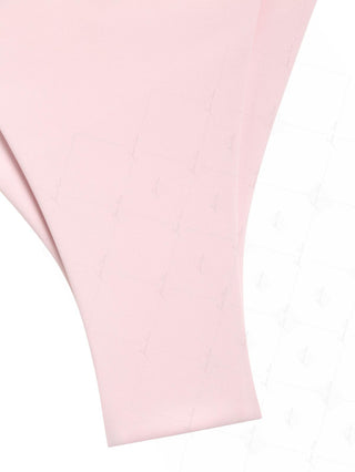 Pink Solid Color Picot Bowknot Triangle Top & Cheeky Brazilian Bottom Bikini Set