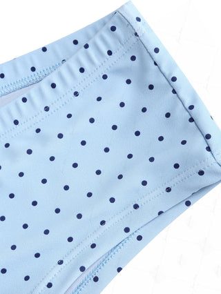 Light Blue Polka Dot Bowknot Bikini Bottom Cheeky Swim Boyshorts