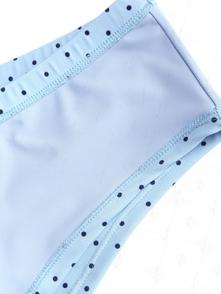 Light Blue Polka Dot Bowknot Bikini Bottom Cheeky Swim Boyshorts