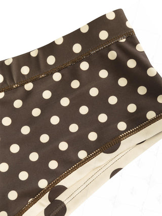 Apricot Polka Dot Print Bikini Bottom Cheeky Swim Boyshorts