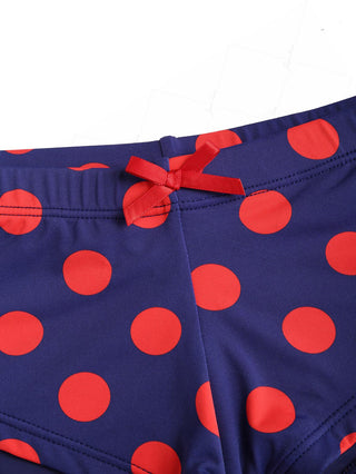 Midnight Blue Polka Dot Print Bikini Bottom Cheeky Swim Boyshorts