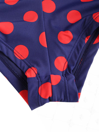 Midnight Blue Polka Dot Print Bikini Bottom Cheeky Swim Boyshorts