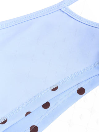 Sky Blue Polka Dot Cutout Tie Side Bikini Bottom Cheeky Swim Boyshorts