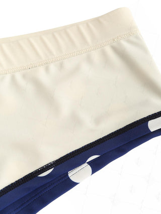 Deep Blue Polka Dot Bowknot Bikini Bottom Cheeky Swim Boyshorts