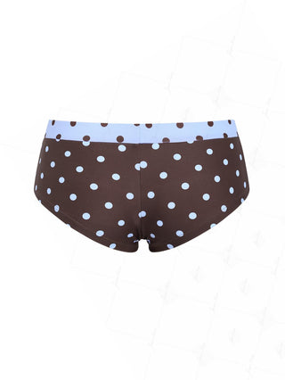 Sky Blue Polka Dot Bikini Bottom Cheeky Swim Boyshorts