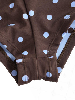 Sky Blue Polka Dot Bikini Bottom Cheeky Swim Boyshorts