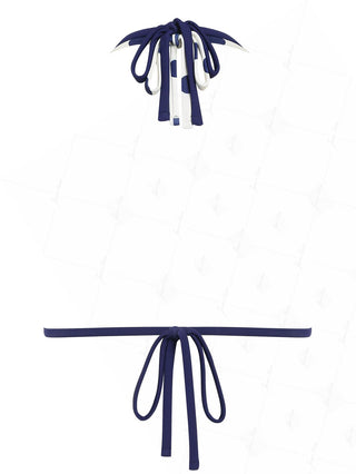 Cadetblue Contrast Color Polka Dot O Ring Double Layer Bikini Top