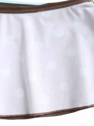 Coffee Striped Polka Dot Bowknot Micro Cover Up Swim Skirt