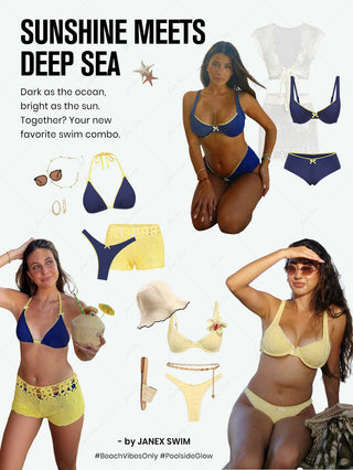 Deep Blue Contrast Lace Bowknot Halter Tied Triangle Bikini Top
